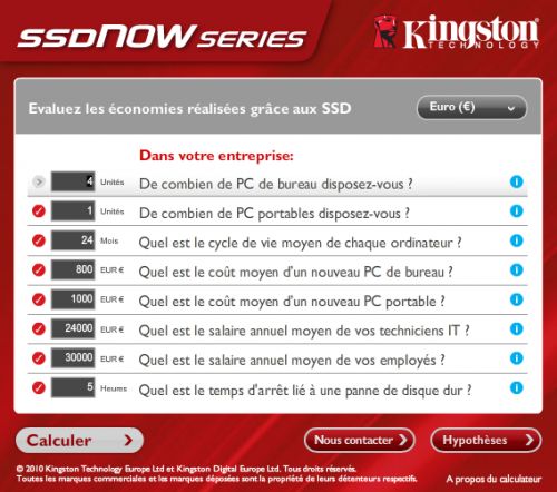Kingston SSD ROI Calculator