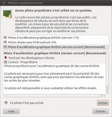 Ubuntu 10.10 : pilotes supplémentaires