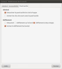 Ubuntu 10.10 - Préférences de la souris