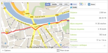 Relevé GPS Galaxy Nexus