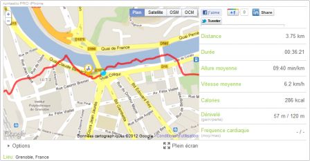 Relevé GPS iPhone 4