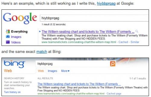 Bing recopie les résultats de Google