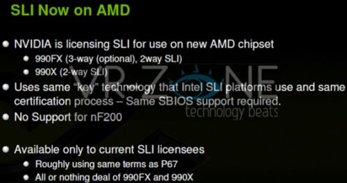 nVidia : le SLI sur AMD 990X et 990FX