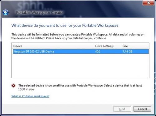 Windows 8 Portable Workspace Creator