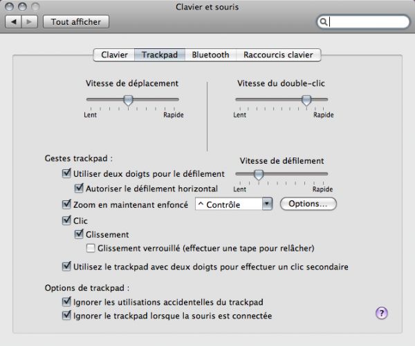 MacBook : les options du trackpad / trackpad settings