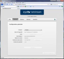 EyeTV Netstream DTT - Interface web