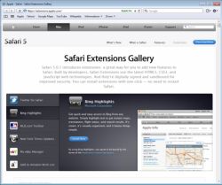 Safari : galerie d'extensions