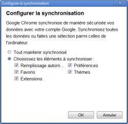 Chrome : synchronisation Google