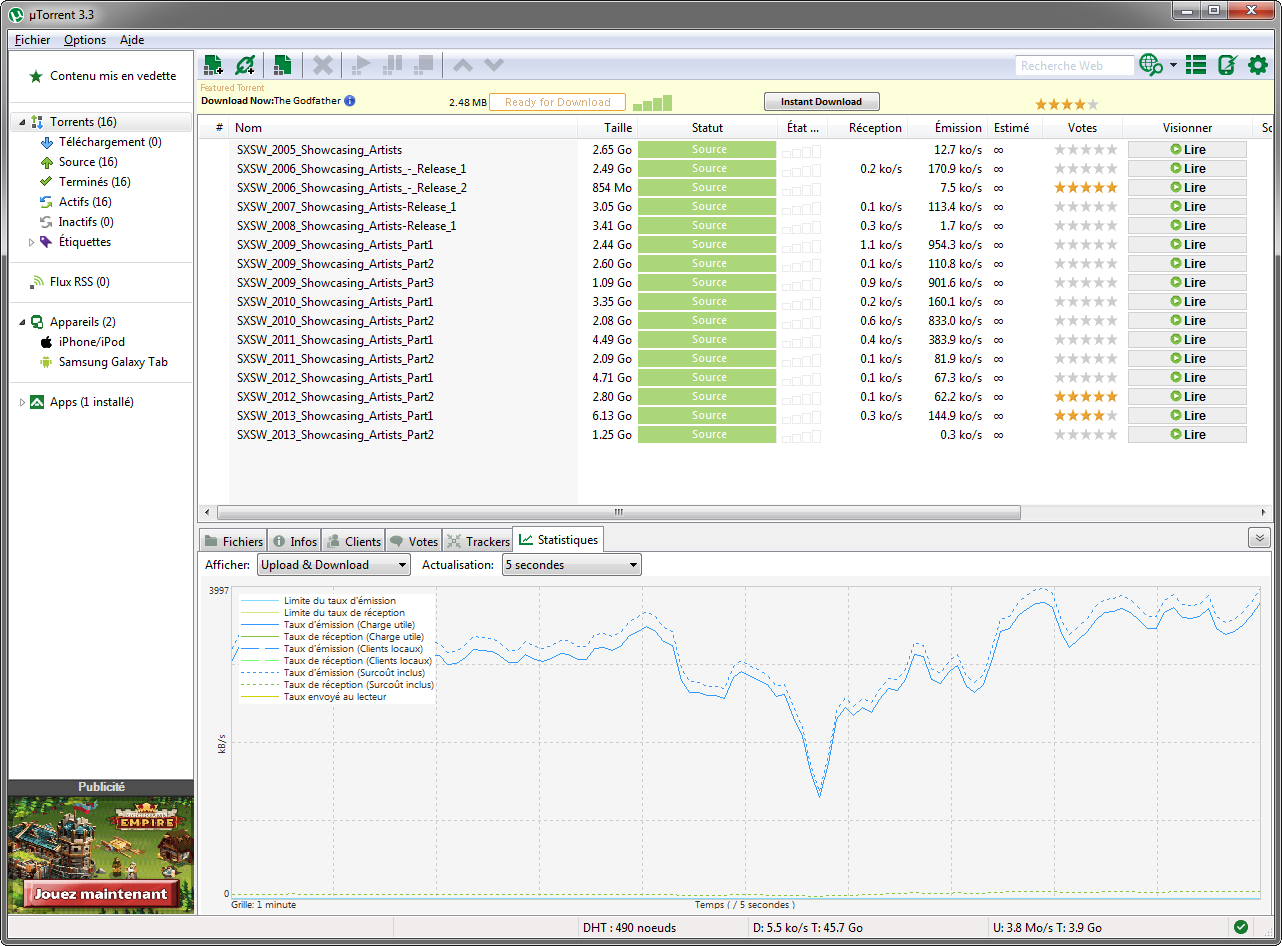 Envoi via BitTorrent