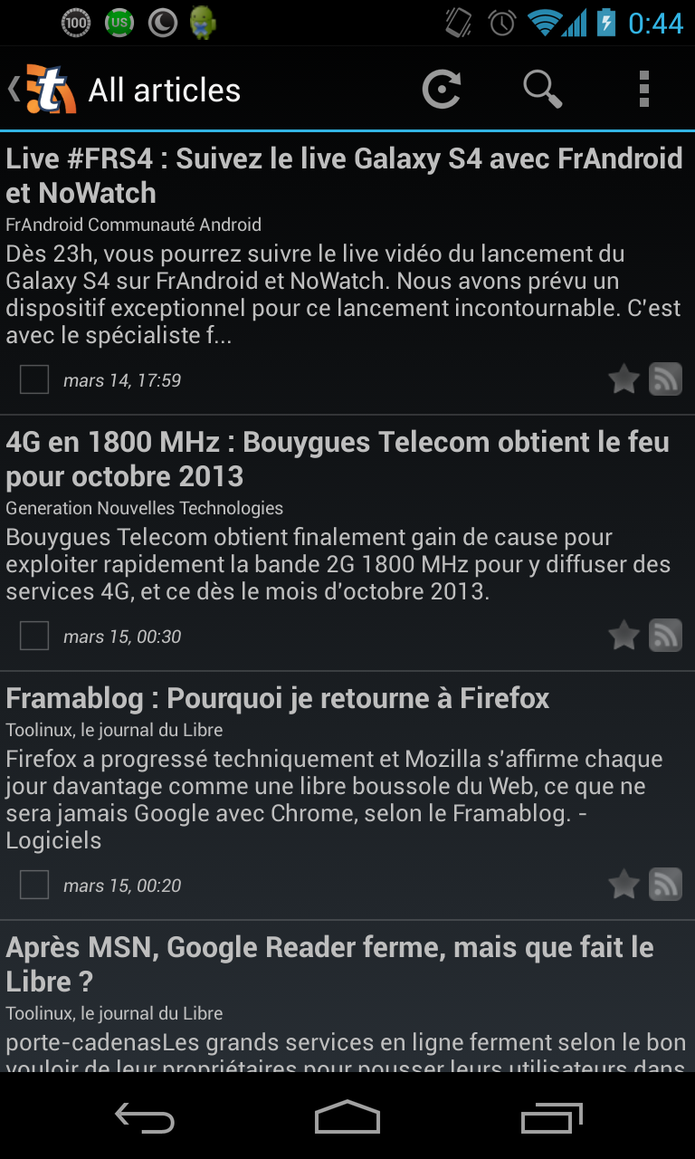 Tiny Tiny RSS sous Android