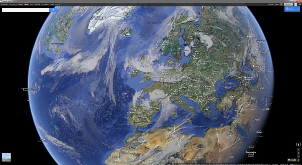 Nuages sur l'Europe le 18/05/2013 vers 12h30