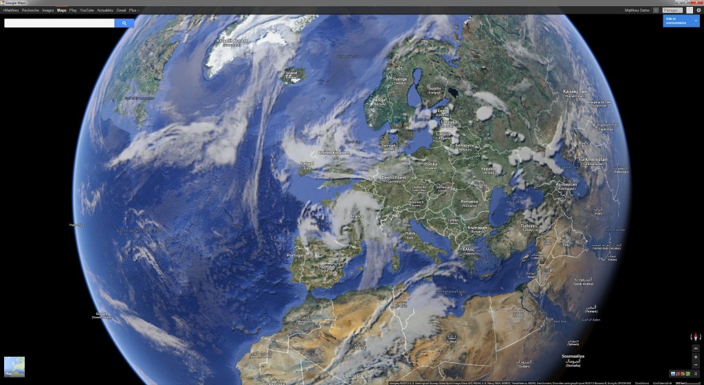 Nuages sur l'Europe le 18/05/2013 vers 19h