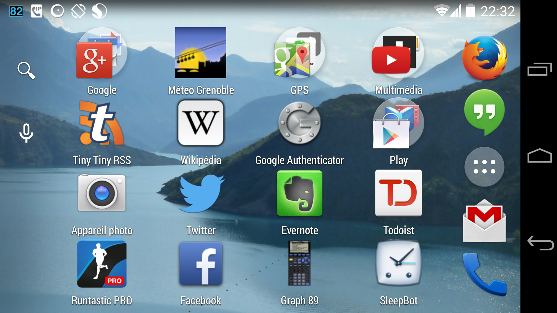 Launcher Android en mode paysage