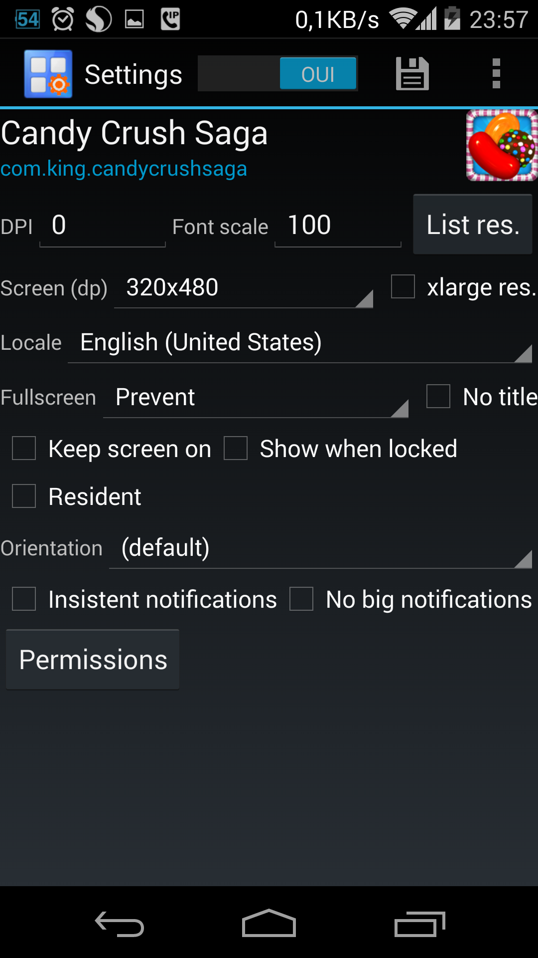 App Settings