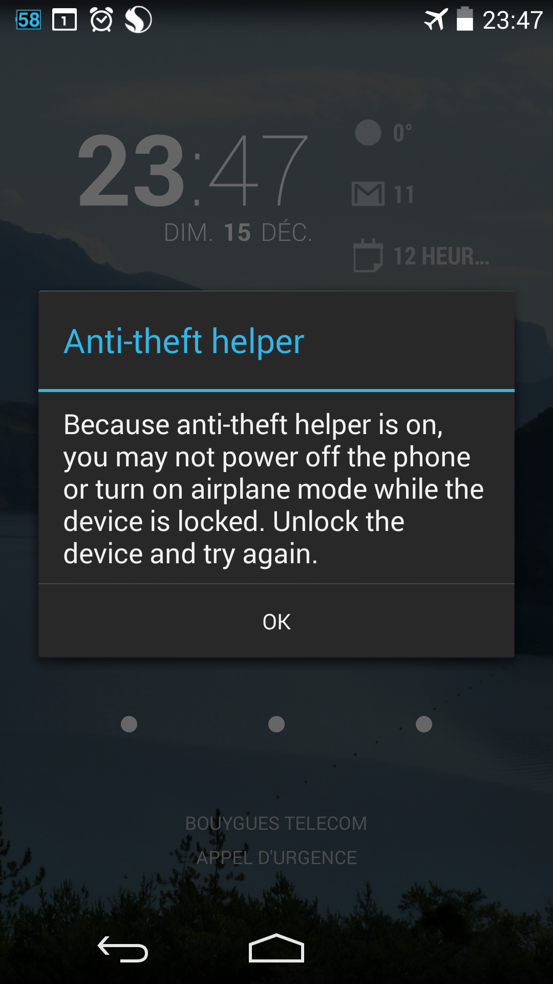 Advanced Power Menu : protection anti-voleur