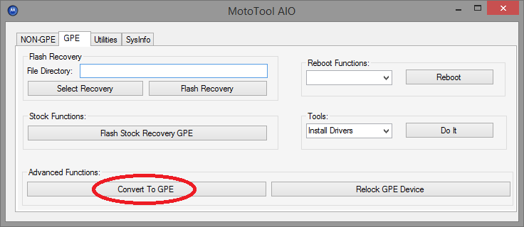 Conversion Google Play Edition avec Moto Tool