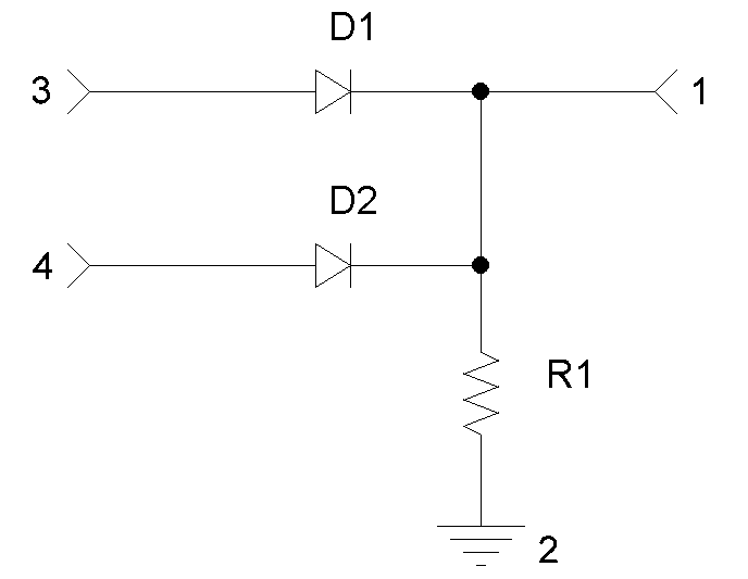 Porte OU avec des diodes