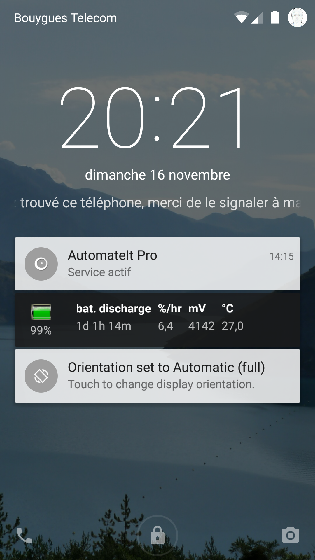 Écran de déverrouillage de Lollipop
