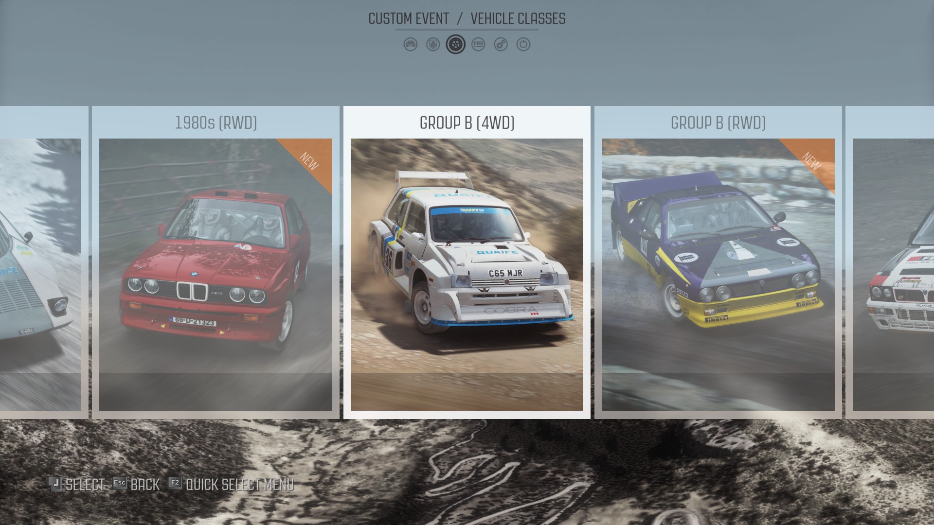 DiRT Rally : les catégories de voitures