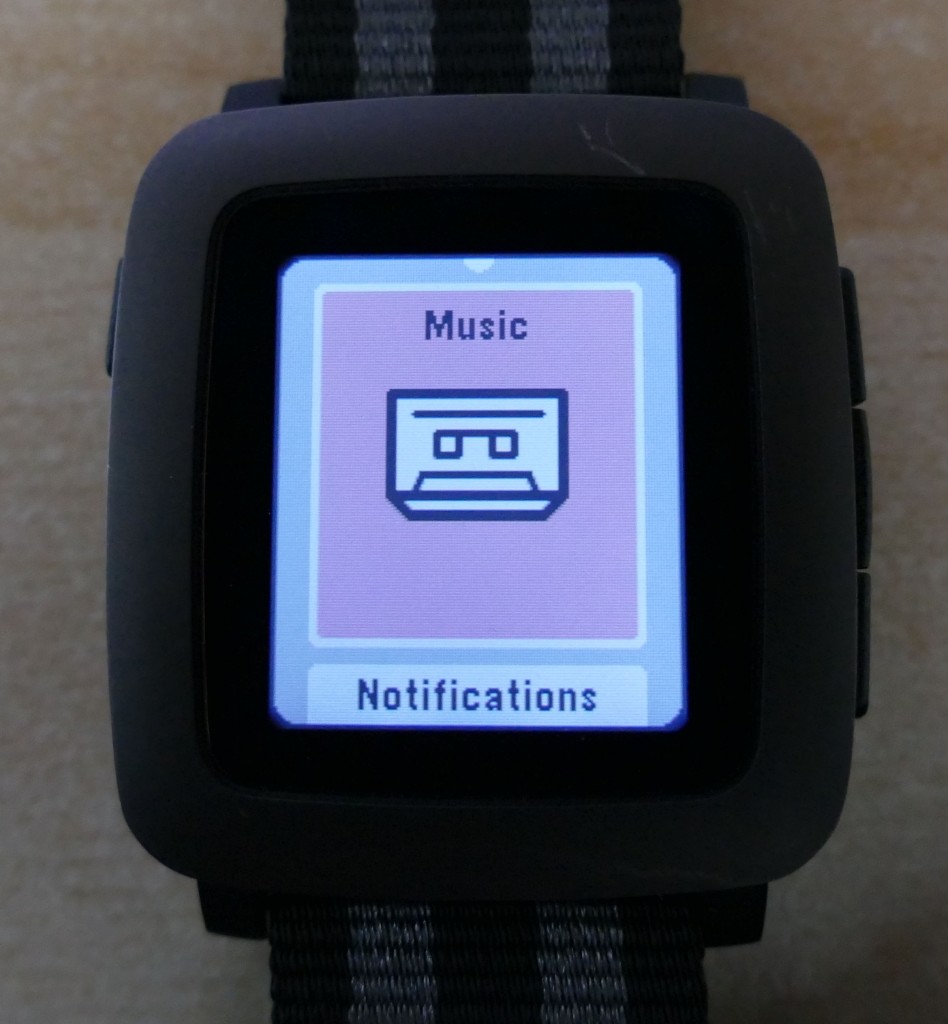 Pebble Time : le menu des applications