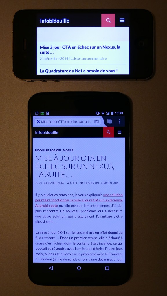 Nexus 6 vs iPhone 4