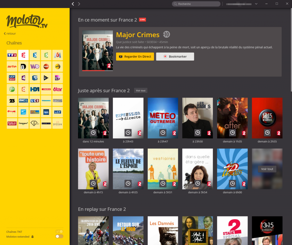 Molotov.tv : les chaînes