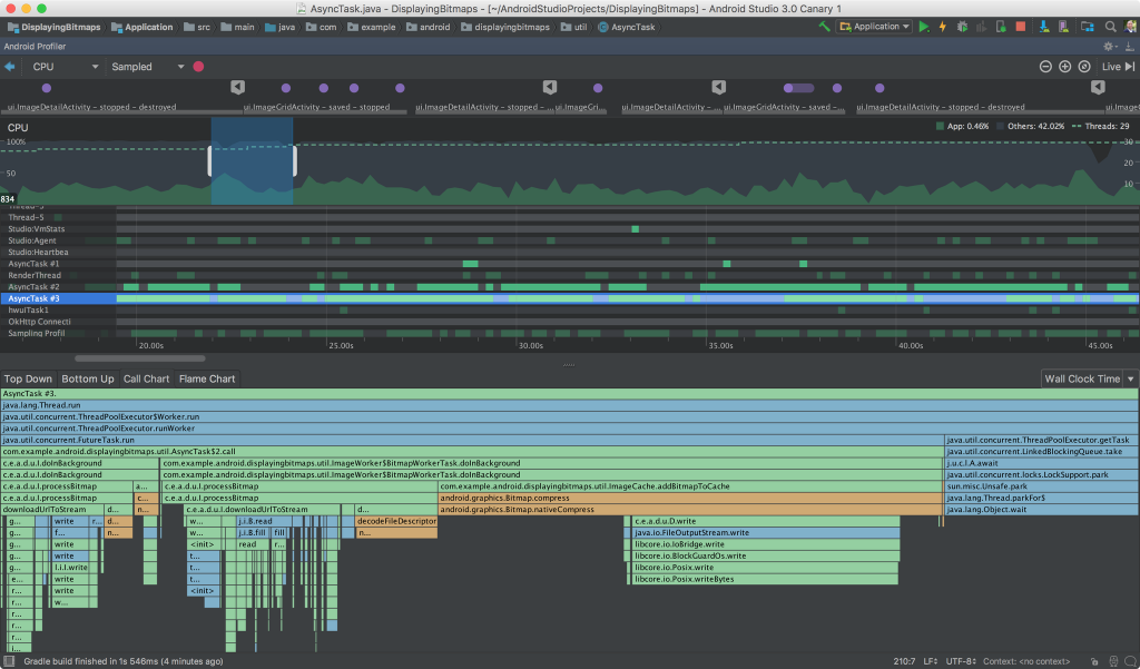 Profilage d'une application dans Android Studio 3