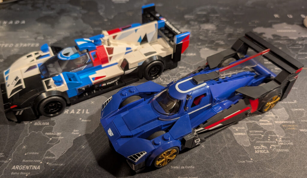 Mattel Brick Shop Cadillac Project GTP vs Lego BMW M Hybrid V8