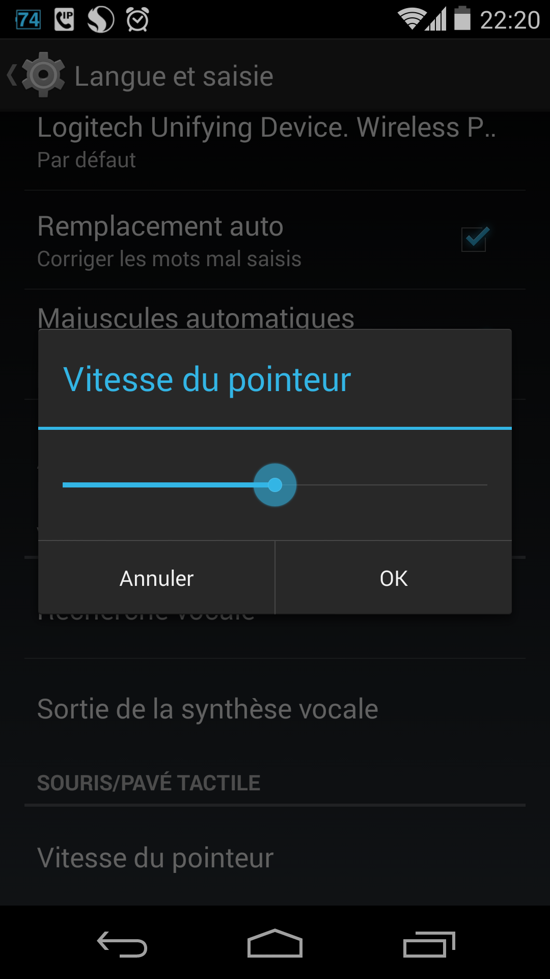 Clavier et souris sur Nexus 5