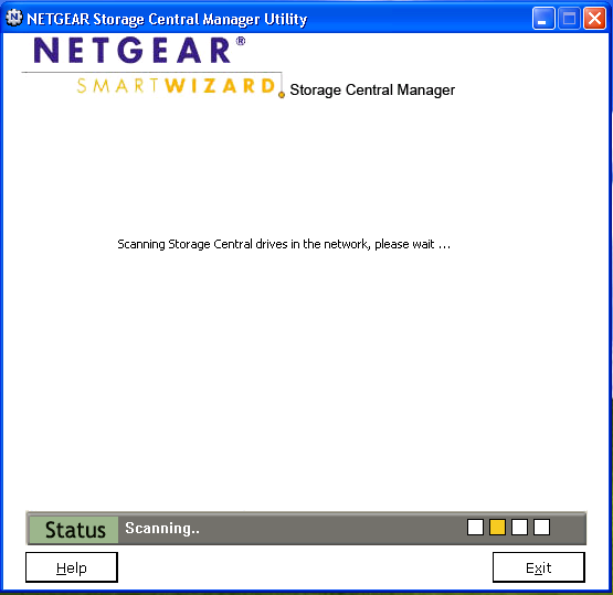 Netgear Storage Central Manager Utility : recherche du volume