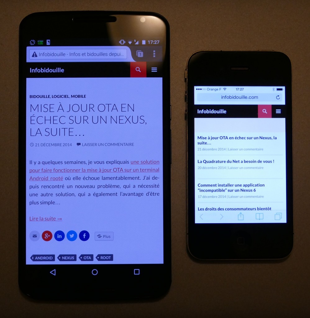 Nexus 6 vs iPhone 4